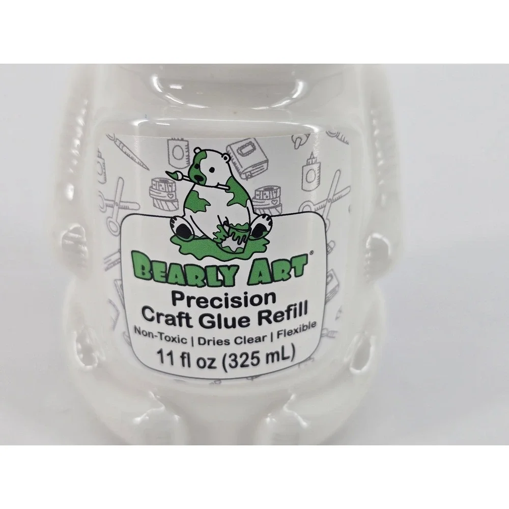 Bearly Art Precision Craft Glue Refill 11oz Bear Bottle Non-Toxic Dries Clear
